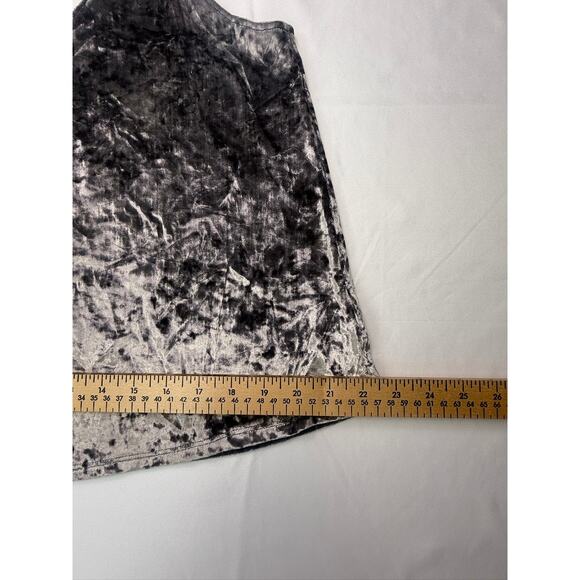 American Eagle Velvet Crushed Cami Tank Top Gray Black L - Picture 10 of 14